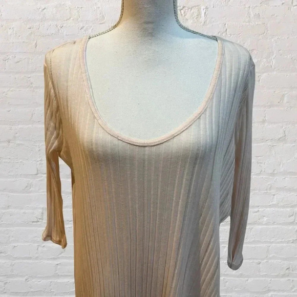 NWT We The Free Free People Ribbed Lightweight Open Neck Tunic Blouse Size Small - Picture 4 of 7